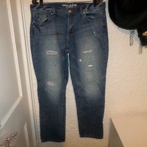 DKNY Bleecker Boyfriend Destructed Jeans Size 12